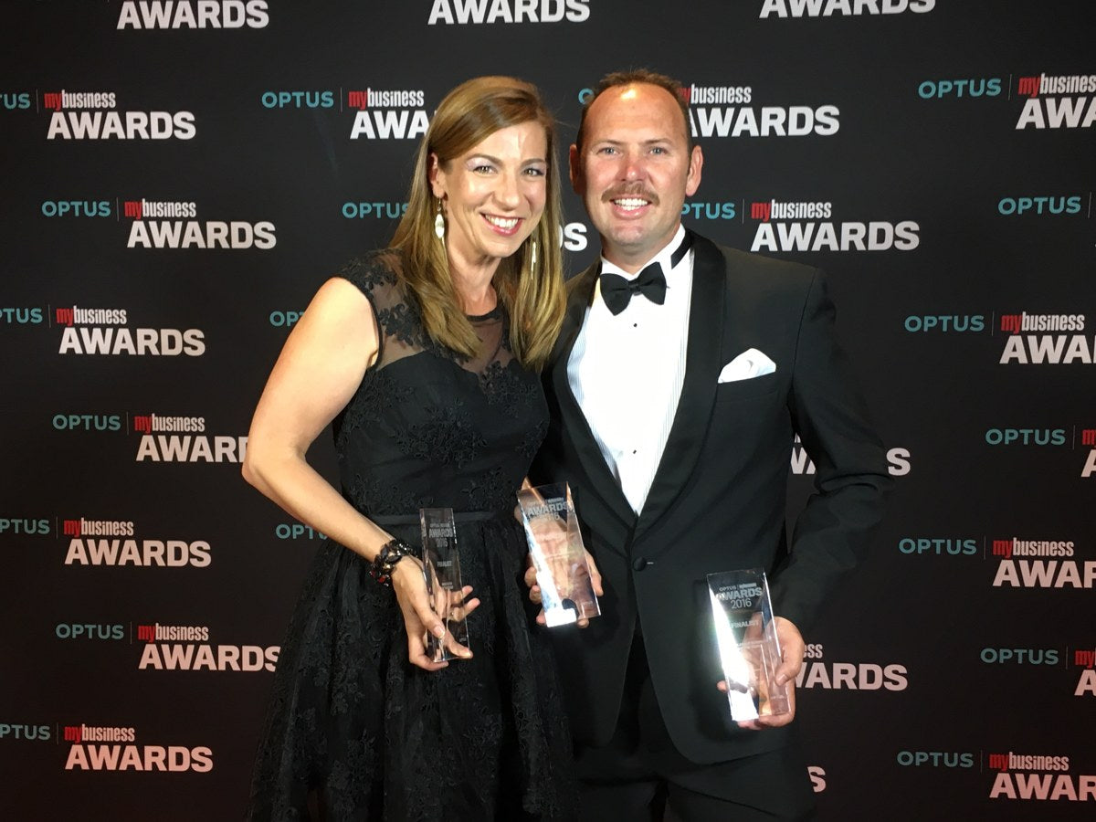Emma at the 2016 Optus My Business Awards