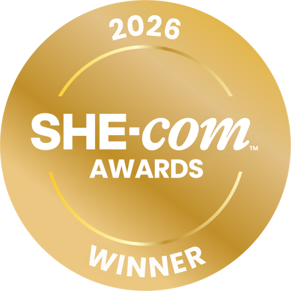 2026 SHE-com Awards winner badge